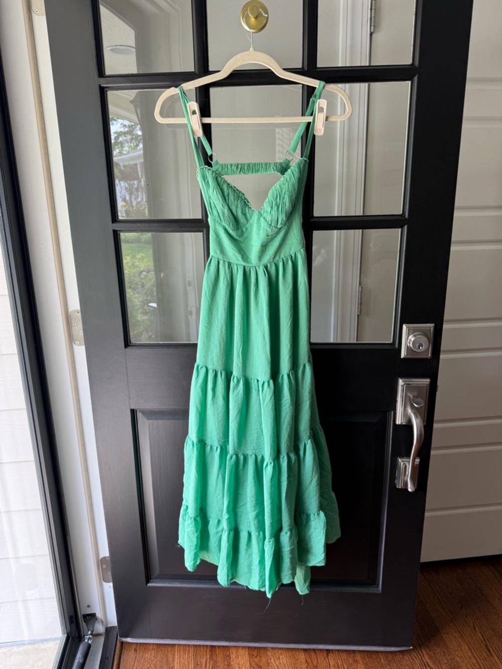 Hello Molly Green Tiered Backless Maxi Dress